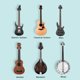 thumbnail image 5 of Percha de guitarra Soporte de montaje en pared para guitarra Soporte de suspensión + 4 púas Accesorios para ukelele bajo Barbie Nuevos Originales, 5 of 7