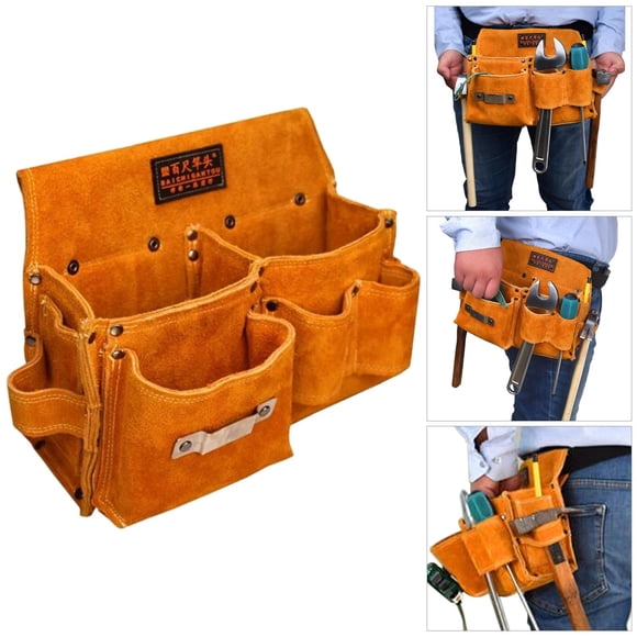 Bolsa de herramientas Shamjiam Organizador portátil de cuero PU Paquete de cintura