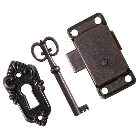 PAMINGONO 1 Set Vintage Lock Key Cabinet Lock with Key Iron Brown Security for Furniture