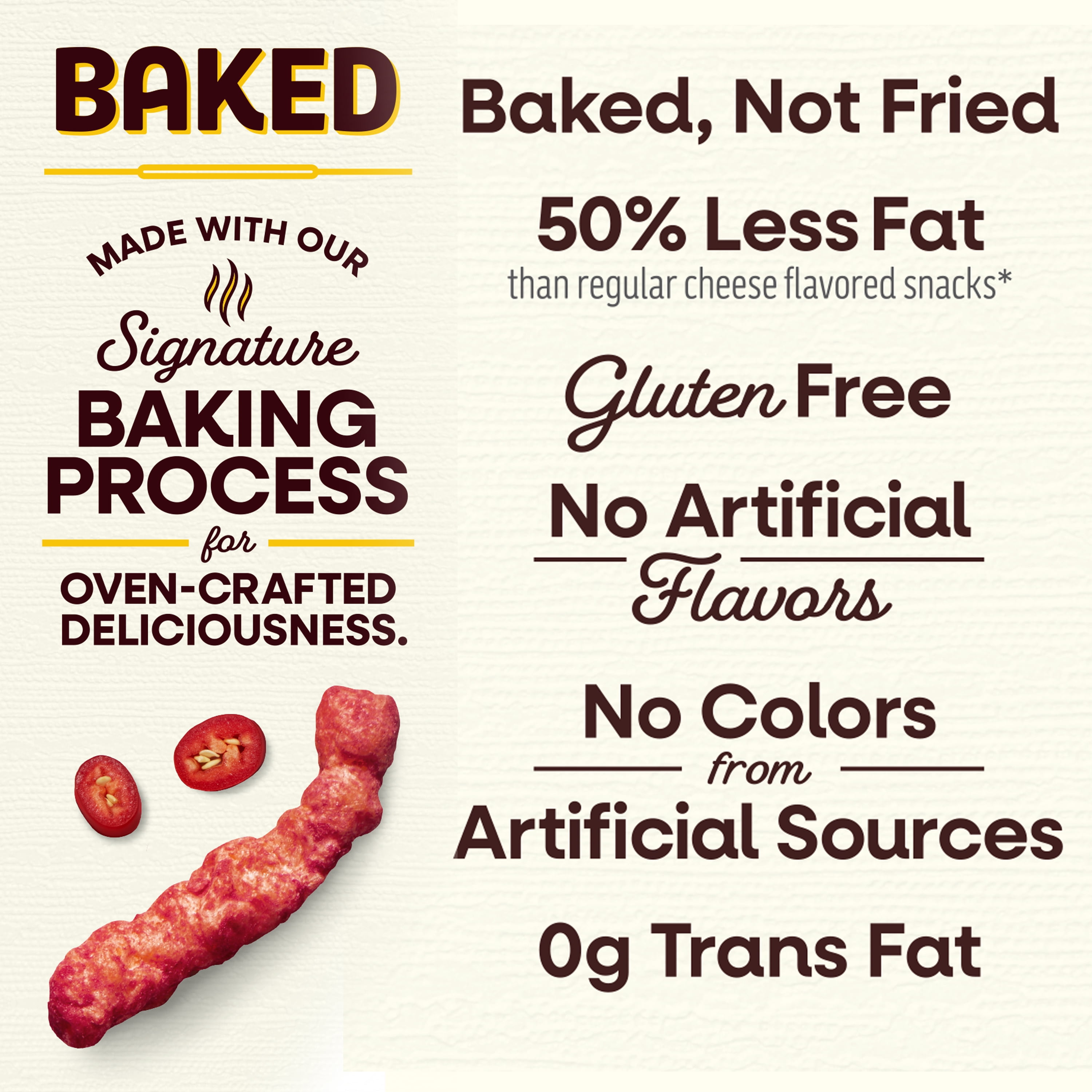 Baked Cheetos Crunchy 50% Less Fat Flamin’ Hot Cheese Flavored Snacks Bag, 2.5 oz