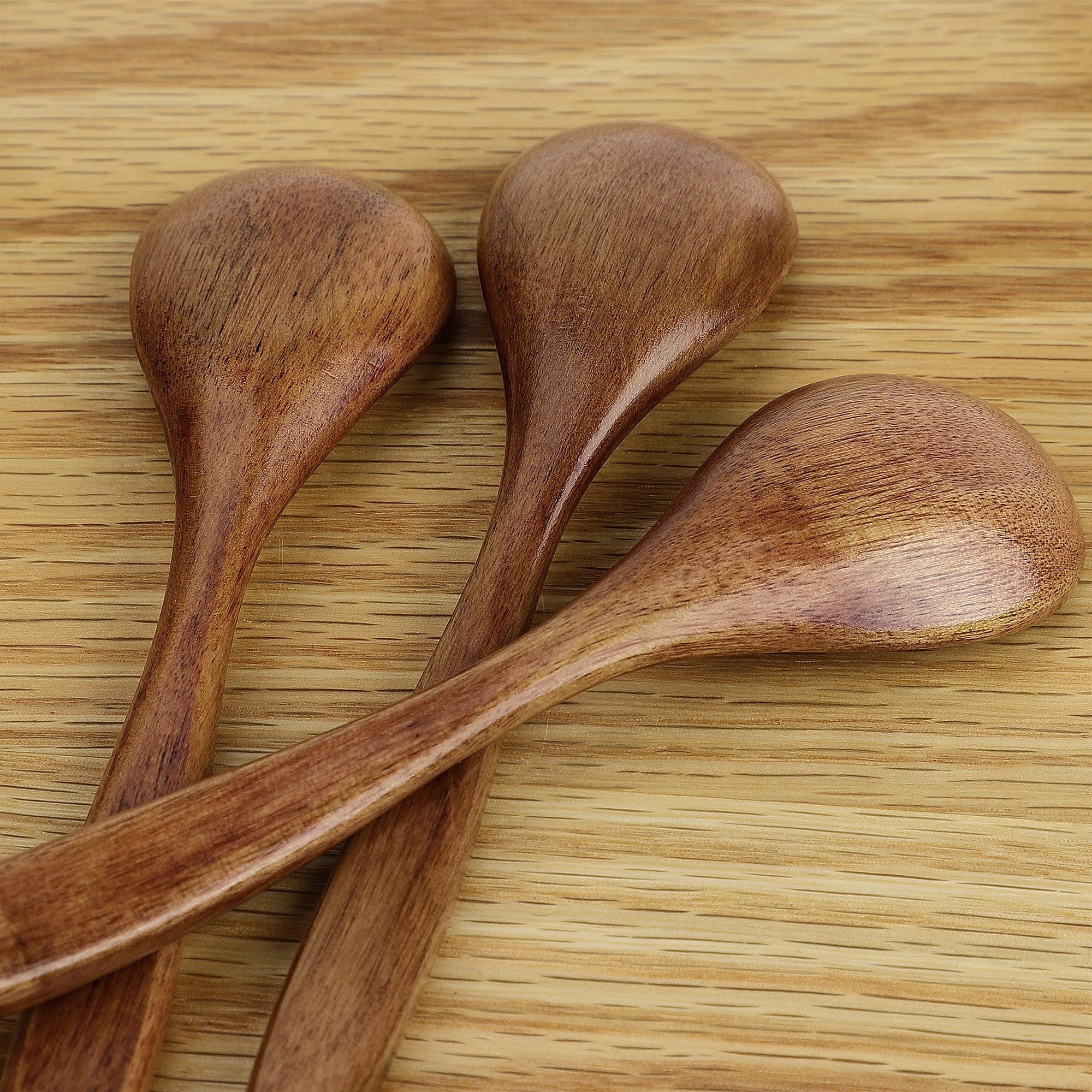 Unique Bargains Wooden Spoons 6 Pcs Home Kitchen Soup Spoon Oil Salt Sugar Spoons