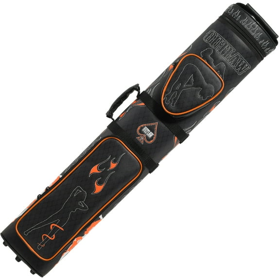 Outlaw OLB35D Stitch Flames 3x5 Hard Pool Cue Case Billiard Stick Billiards Cues