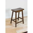 thumbnail image 2 of Walnut Wooden Saddle Counter Height Set of 2 Stool, 2 of 2