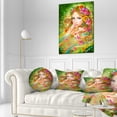 thumbnail image 3 of Designart Fairy Woman with Colorful Flowers - Floral Throw Pillow - 12x20, 3 of 5
