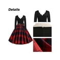 thumbnail image 5 of VSNOW Women 50s 60s Vintage Dresses Long Sleeve Christmas Party Swing Dress, 5 of 7