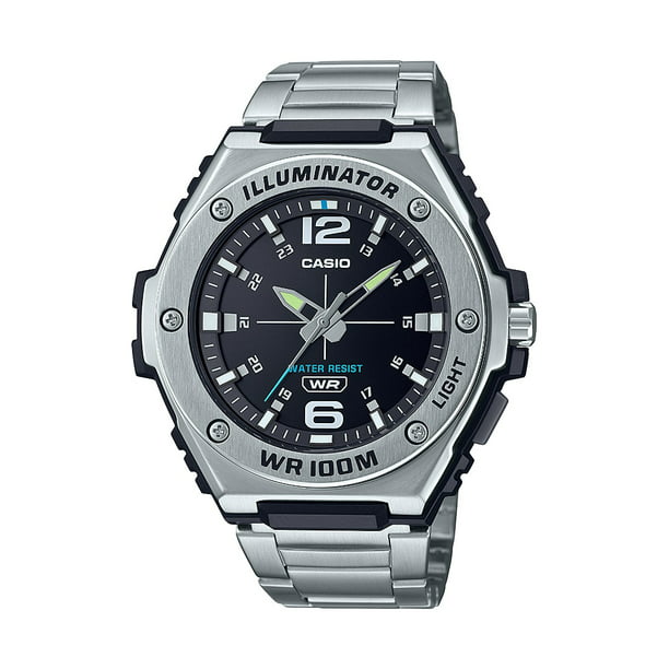 Casio Men's Heavy Duty Metal Bezel Analog Watch, Stainless Steel Bracelet MWA100HD-1AV Walmart.com