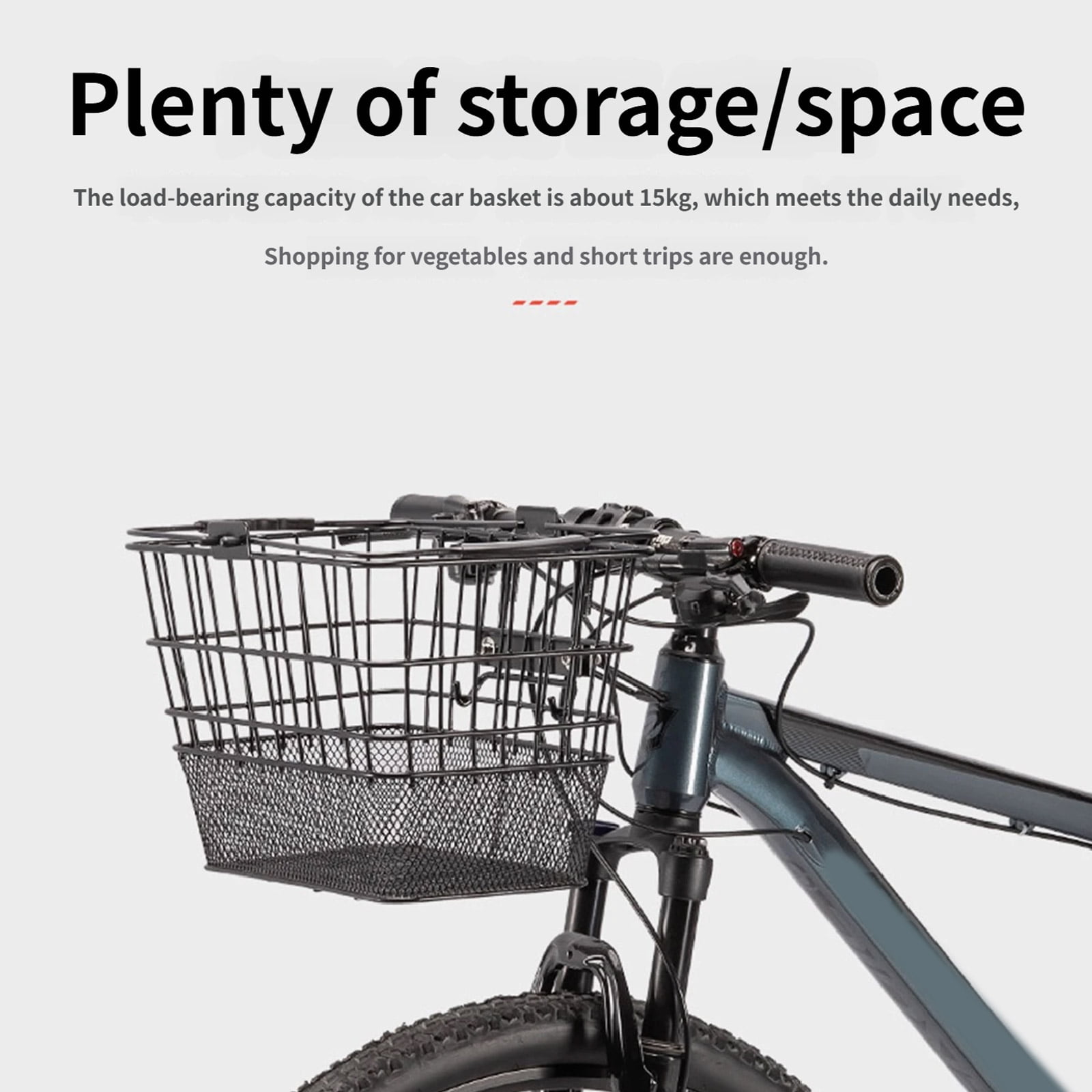 Front Bikes Basket Bicycles Metal Bike Front Handlebar Baskets Cycling Basket for Electric Bike Easy Assembly
