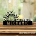 thumbnail image 4 of Craftnamesign Custom Wooden Mechanic Desk Name Plate, Garage Engineer Metal Nameplate, 4 of 5