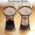 thumbnail image 5 of Round Side Table, Small Drink Table for Small Spaces, 3-Tier Industrial End Table, Accent Nightstand Bedside Table for Living Room, Bedroom, Sofa Couch, Rustic Brown, 5 of 8