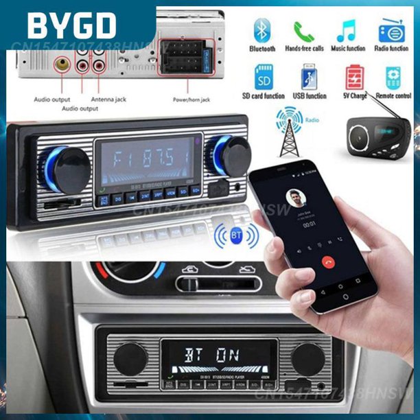 Stereo Usb/aux Classic Stereo Audio Fm Radio Receiver Hands-free Calls Portable Car Mp3 Player Remote Controls Car Accessories01China He Qiyong unisex