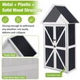 thumbnail image 4 of Aivituvin Outdoor Storage Cabinet, Wood & Metal Frame Garden Storage Shed with Waterproof Plastic Roof, Adjustable Shelves, Raised Base, Weather-Resistant Tool Shed for Backyard, Patio & Lawn, 67.5"H, 4 of 8