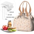 thumbnail image 4 of Shibainu and Love Drawstring Lunch Bag Women - Drawstring Lunch Bag Insulated for Work Office - Stain-Resistant Large Lunchbags for Women with Multi-Pockets, 4 of 6