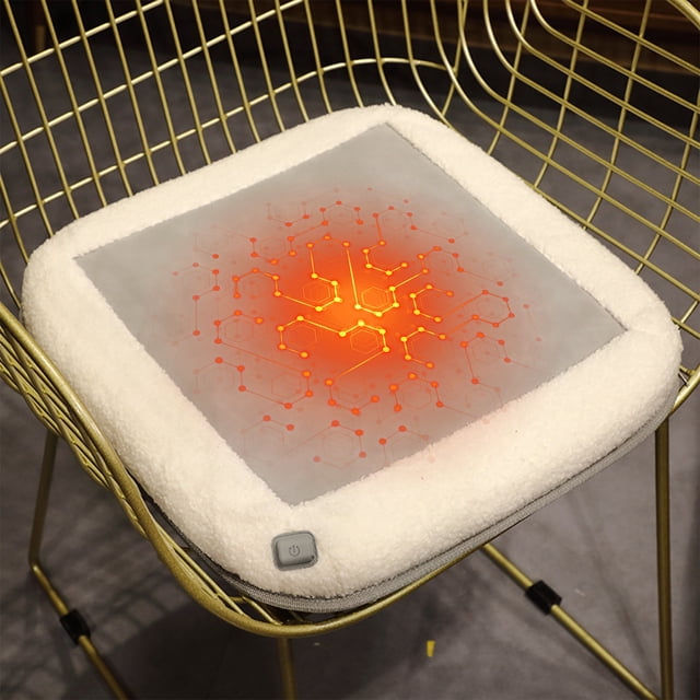 Cojín Calefactable Portátil Usb para Asiento | Cojín Lavable para Silla, Ideal para Largas Sesiones de Trabajo | Material: Nailon y Elastano | Multicolor | 40 X 40 X 5 Cm | Tres Niveles de Temperatur