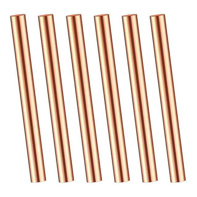 Copper Round Rod 4Inch Length Copper Metal Rod Solid Copper Rod 0.39' Diameter Copper Round Rod Pack of 6