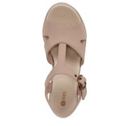 Bzees For Lifestride Women's Everly Block Heel Sandal Beige Denim 9W