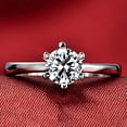 thumbnail image 3 of 925 Compromiso Casado Anillo 1 quilate Brilliant Cubic Zirconia Sunnimix Anillo de mujer elaborado en plata de ley 925, 3 of 7