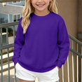 thumbnail image 4 of Kids Solid Color Waffle Knit Crew Neck Sweatshirt Boys Girls Long Sleeve Pullover Soft Lined Fall Winter Casual Basic Top for Daily School Layering Wear(Red,13-14 Years), 4 of 8