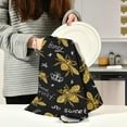 thumbnail image 5 of Kitchen Dish Towels, Golden Honey Bee Queen Crown Kitchen Towels Set of 6 Super Soft Absorbent Dish Towels Set Microfiber Polyester Kitchen Dish Cloths Decorative Tea Towels, 28"x18", 5 of 7