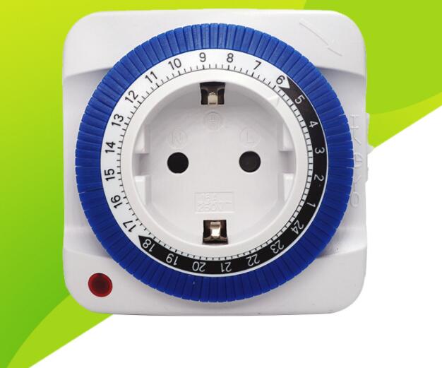 Programmable socket, 24 hr, mechanical pluggable analogue timing socket ...
