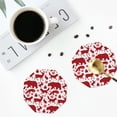 thumbnail image 4 of Fuzoiu red plaid Moose Bunny bear Print Leather Coasters Set,Drink Coasters Set of 4,for Tabletop Protection, Durable PVC Coasters,Home Décor and Housewarming Gift-Octagon, 4 of 6