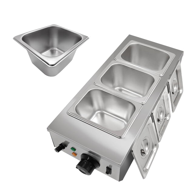 QinaQin 3 Tank Chocolate Melting Pot, 1200W Commercial Tempering Machine with Digital Temperature Control
