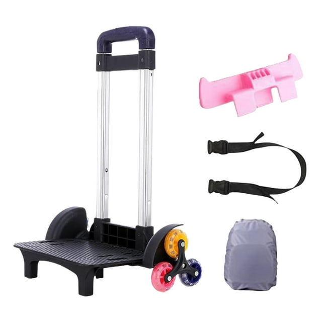 Rongfmy Backpack Trolley Compact Smoothly Luggage Cart for Bags Boxes Travel Luggage Black