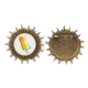 thumbnail image 1 of Pin de gancho de metal vintage con forma de sol Naranja amarillo verde, 1 of 3