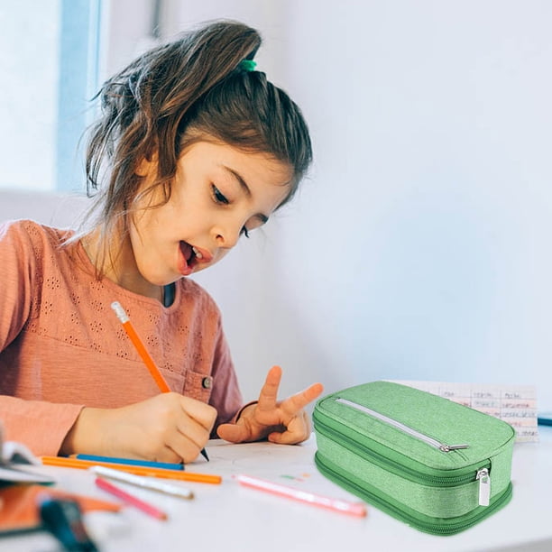 Xihbxyly Estuche de Gran Capacidad, Diseño de 3 Capas, Material Resistente Al Agua, Almacenamiento Multifuncional para Oficina y Escuela, Regalo Ideal para Estudiantes y Profesores, 8.3 X 4.1 X 2.4 P