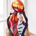 thumbnail image 4 of SPOKKI 4 PCS Large Satin Square Head Scarf for Women, 35" Silk Floral Hair Bandanas for Hair Wrapping & Handbag Accessory, 4 of 7