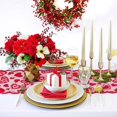 thumbnail image 4 of LSLJS Valentines Day Decor, Valentine's Day Red Poinsettia Lace Fabric Tablecloth Valentine's Day Table Clots, Table Runner, 4 of 5