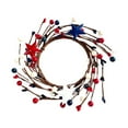 thumbnail image 1 of Guirlande de Couronne de Bougies pour la Fête de l'Indépendance Patriotique avec Baies Rouges, Blanches et Bleues, 1 of 9