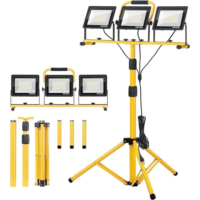 21000 Lumen Led Tripod Work Light with 3 Adjustable Heads photo 1