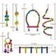 thumbnail image 4 of Juego de 6 columpios de madera para loros y pájaros, con campana colgante y hamaca, escaleras de escalada y jaulas de colores para pájaros., 4 of 5