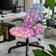 thumbnail image 2 of SCRAWLGOD Eggs Floral Leaf Spots Easter Comfortable Office Chair Cover Easy to Install All-in-One High Back Chair Slipcover Washable Stain Resistant Boss Chair Covers, S, 2 of 7