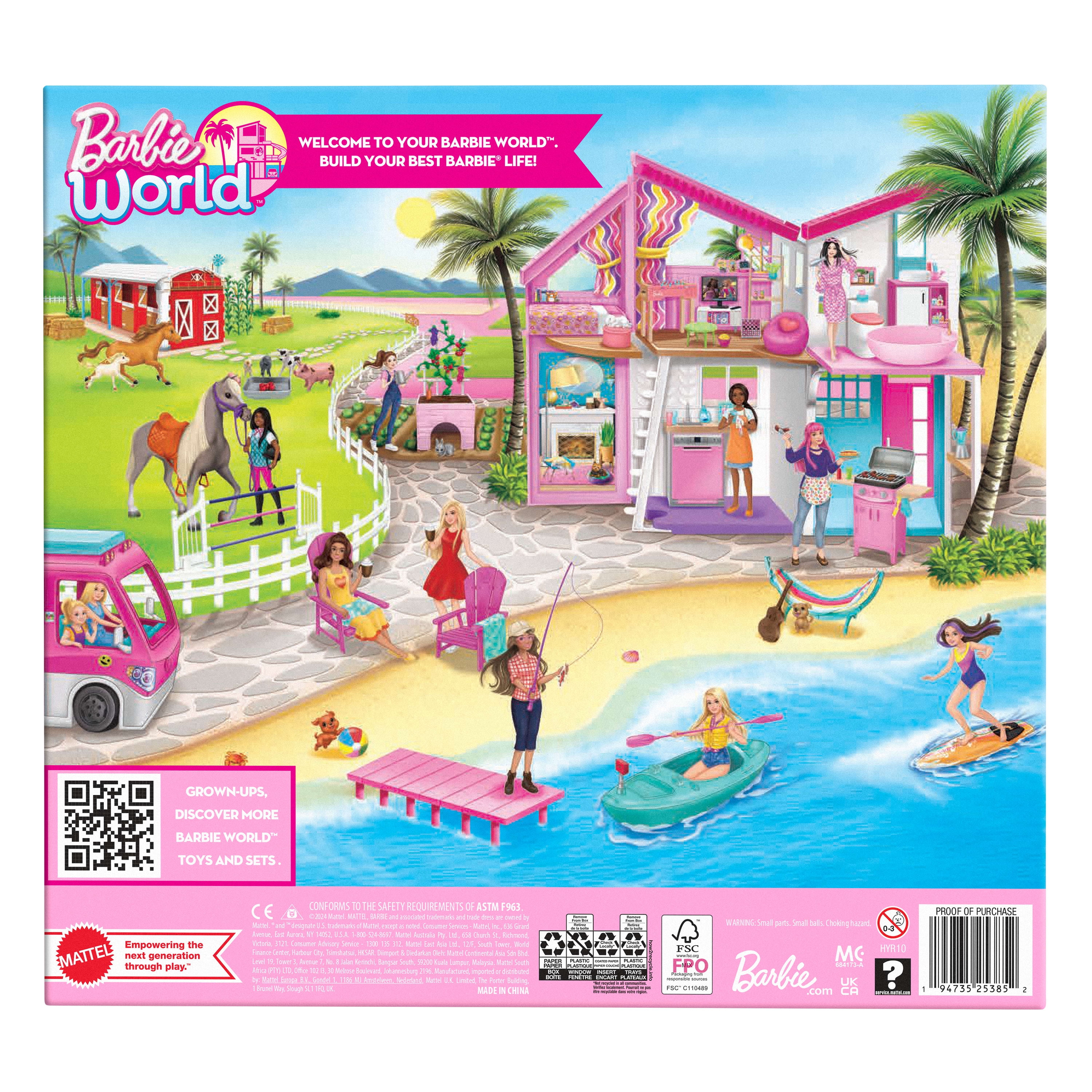 Barbie World Game Room Set with 19 Dollhouse Accessories Including Furniture, Foosball Table & Pets - Walmart Exclusive, Ages 3+