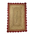 thumbnail image 4 of 4 x 9 Feet ( 120 cm x 270 cm ) Natural Jute with Red Scalloped Area Rugs , Home Decor Rugs, 4 of 5
