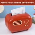 thumbnail image 3 of Retro Radio Pattern Tissue Box, ABS Material Modern Artistic Touch Practical Family Gifts for Home Office, 3 of 5