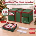 thumbnail image 7 of Yexmas Large Christmas Ornament Storage Box,Holiday Decoration Ornament Storage with Reinforced Handles & Extra Pockets,Green, 7 of 7