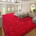 thumbnail image 4 of Janvonne 8x10 Area Rugs Living Room, Large Plush Fluffy Bedroom Carpet, Non-Slip Upgraded Indoor Thick Soft Rug, Modern Plush Carpet Suitable for Kids Home Decor Aesthetics Dorm, Red., 4 of 8