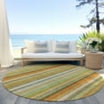 thumbnail image 6 of Addison Rugs Chantille Indoor/Outdoor Transitional Stripes Khaki Washable Round Rug, 8' x 8', 6 of 6