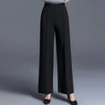 thumbnail image 4 of RYDCOT Women's High Waist Wide Leg Pants - Casual Loose Fit Trousers, Slimming Fit Solid Color Long Pants Black, 4 of 4