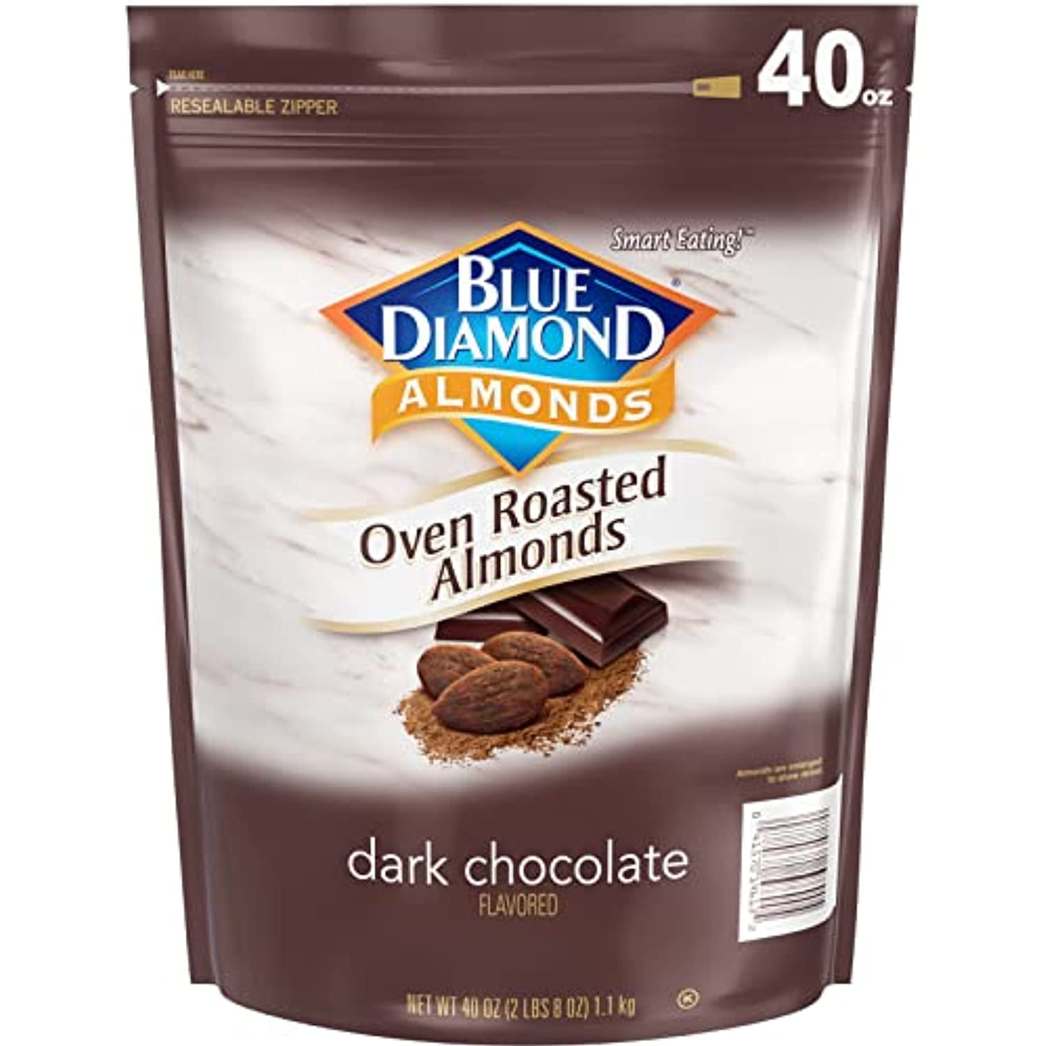 Blue Diamond, Dark Chocolate Almond Snack Nuts, 40Oz Bag