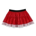 thumbnail image 5 of iEFiEL Women Girls Shiny Sequins Short Skirt Elastic Waistband Polka Dots Costume Fancy Skirt Red X-Large, 5 of 7
