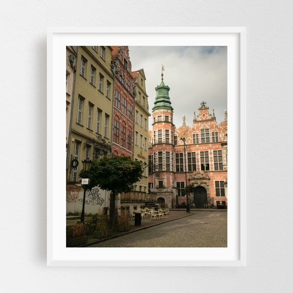 Gdańsk Streets 03 - Gdańsk Pomorskie Poland Photography White Framed Wall Art Print 16 x 20 inches