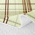 thumbnail image 5 of Manfei Modern Checkered Quilt Full,Vintage Stripes Full Bedspread Sets,Brown Yellow,3-Piece,1 Coverlet and 2 Pillowcases, 5 of 7