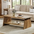 thumbnail image 3 of Tribesigns Rectangle Coffee Table for Living Room, 47.2-Inch Rustic Wooden Center Tea Table with Storage, 3 of 8