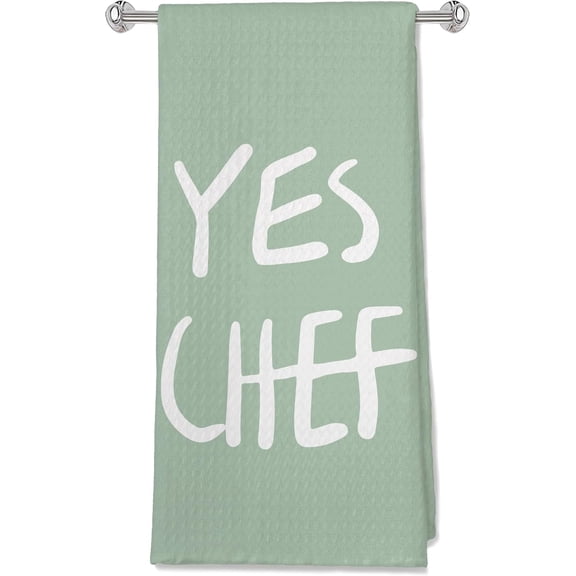 2Pcs Chef Minimalistic Kitchen Towels 16x24 Dish Towel, Absorbent Dishcloths Hand Tea Towels for Spa Bath Decor