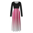 thumbnail image 5 of Diufon Maxi Dresses for Women Trendy Color Block Pleated Dress Round Neck Long Sleeve Dress, 5 of 5