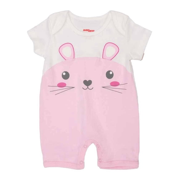 Pañalero Baby Creysi para Niña Cuello Redondo Estampado Ratoncito Rosa Talla 3 M