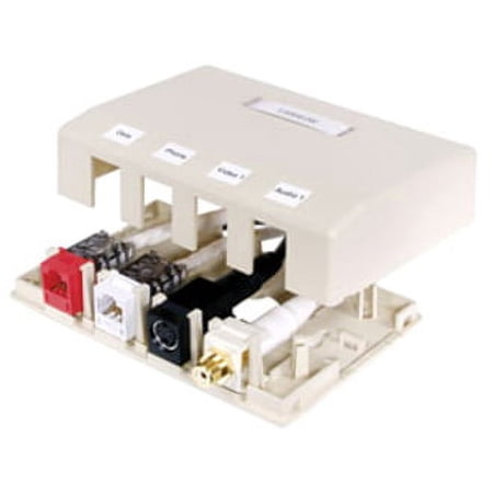 Hubbell Premise Wiring Surface Housing 4 Port HSB4OW